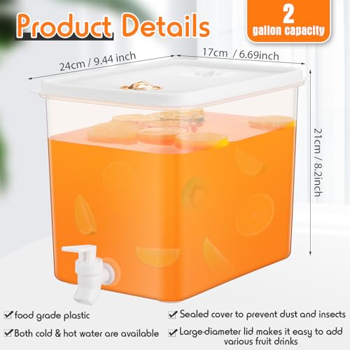 2 Gallon Drink Dispenser for Party with Leak Proof Spigot (2 Count (2 Gallon))