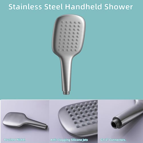 Brushed Nickel Handheld Shower Head Hand Shower Sprayer
