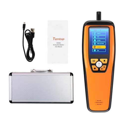 Air Quality Monitor CO2 Detector Professional Carbon Dioxide PM2.5 PM10 Formaldehyde Temperature and Humidity Monitor w