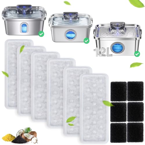Replacement Dog Water Fountain Filters 6 Packs (6 Count)
