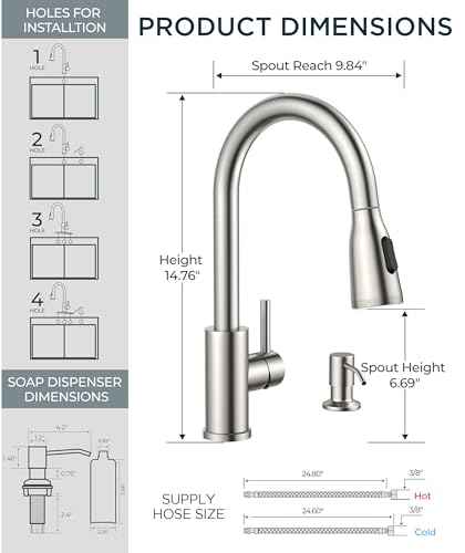 LED Kitchen Faucet with Soap Dispenser