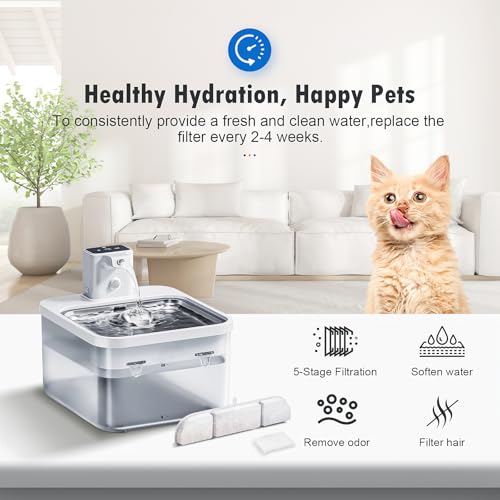 8 Packs Replacement Filters for DownyPaws Battery Operated Cat Water Fountain DPWFP6 (8 Count)