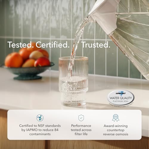 AquaTru Glass Carafe Smart Alkaline Countertop RO Purifier
