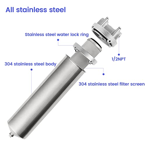 NSF ANSI 42 Certification 304 Stainless Steel Filter Housing for 10"Filter Cartridge
