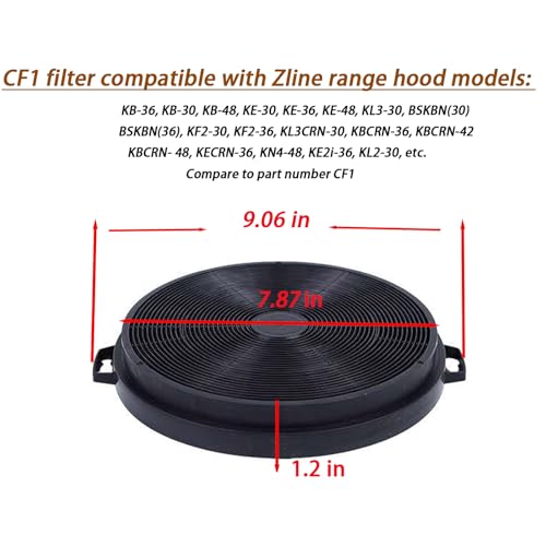 8 Pack CF1 Range Hood Carbon Filters Compatible for Zline KB