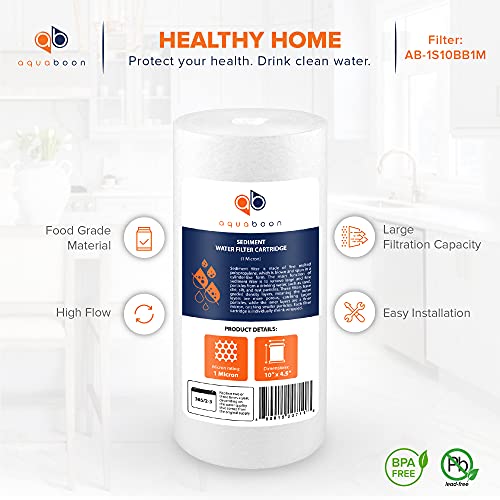 Whole House 1 Micron Water Filter 10 x 4.5 Against Sediment Water Filter Cartridge Replacement Compatible with DGD (2 Count)