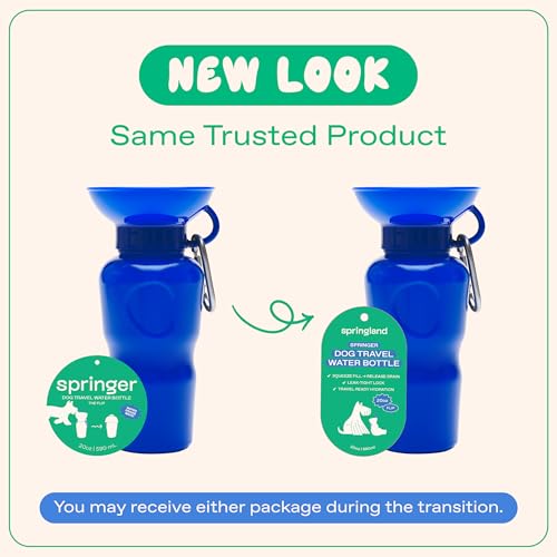 Springland 22oz Classic Portable Dog Water Bottle with Built (22 Fl Oz)