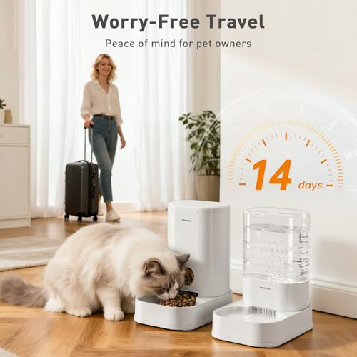 2 Pack Gravity Cat Feeder and Water Dispenser No (2015 Gram)