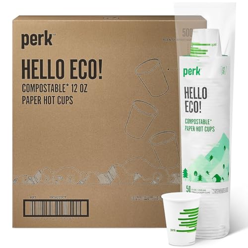 Eco 12 Oz Compostable Paper Hot Cups (500 Count)