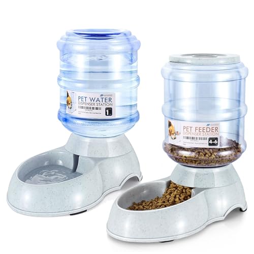 Automatic Pet Feeder & Waterer Set of 2 Pack