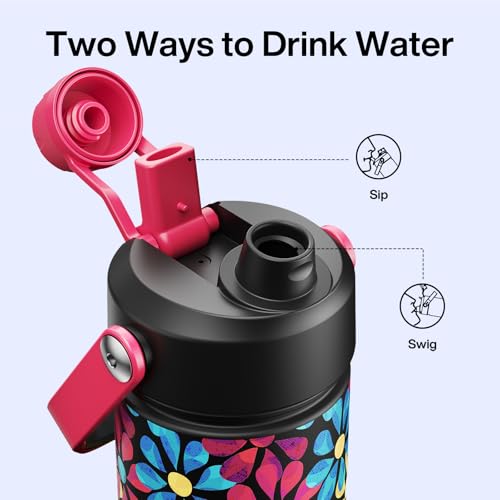Insulated Water Bottle with Straw Stainless Steel Water Bottle