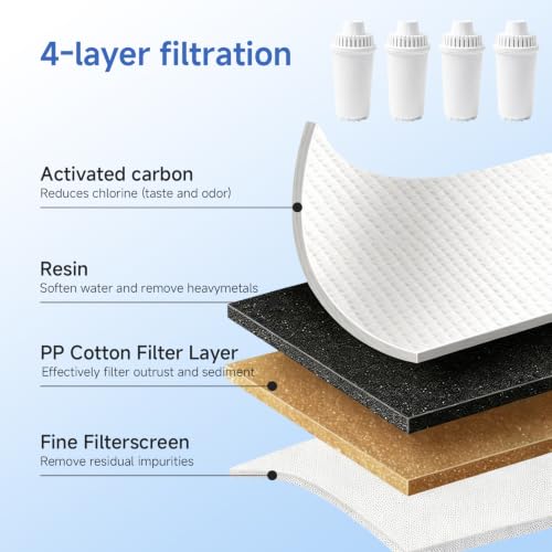 Water Filter Pitcher with 2 Replacement Filters