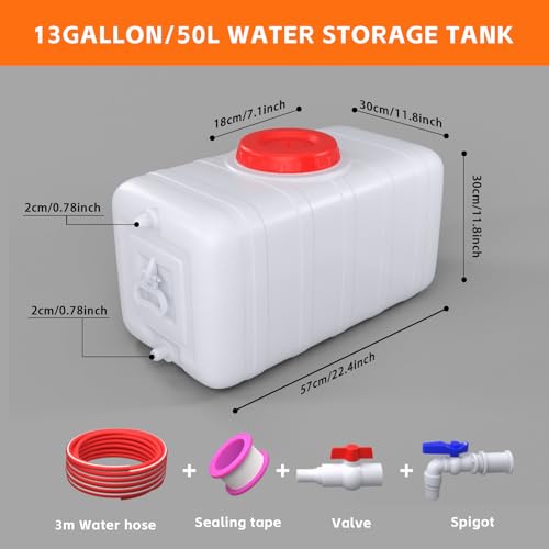 13Gallon 50L Water Storage Tank with Spigot