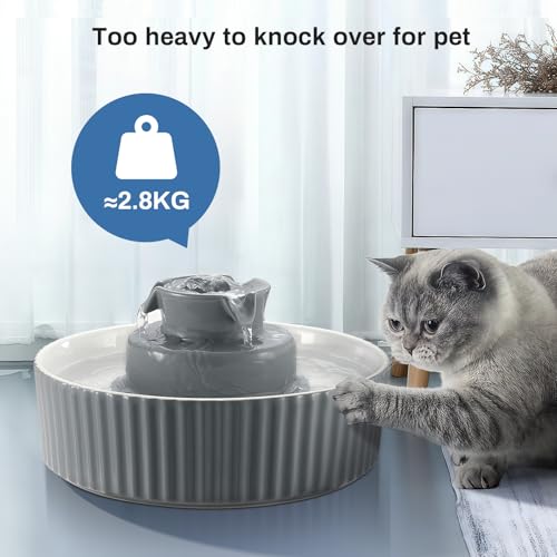 2.1L Ceramic Cat Water Fountain (70 Fl Oz)