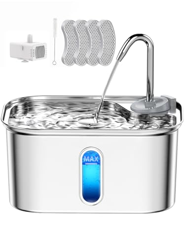 Cat Water Fountain Stainless Steel for Cats Indoor 2.5L 85oz by BPA