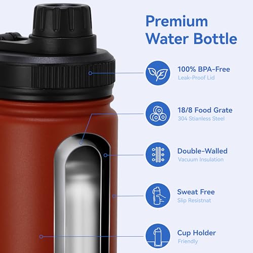 16 oz Kids Water Bottle for School Stainless Steel Double Wall Vacuum Insulated Water Bottle with Straw lids & Spout Lid