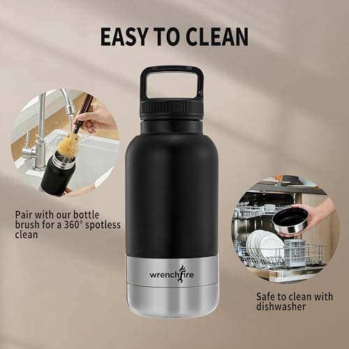 32 oz Instulated Stainless Steel Dog Water Bottle with 2 Detachable Bowls (680 Gram)