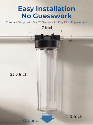 20" x 4.5" Clear Whole House Water Filter Housing