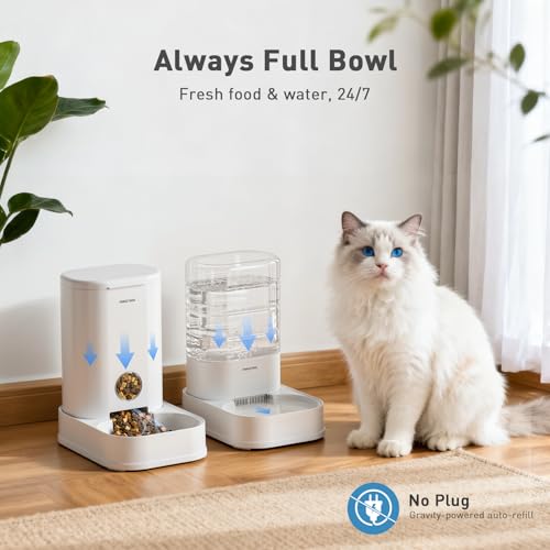 2 Pack Gravity Cat Feeder and Water Dispenser No (2015 Gram)