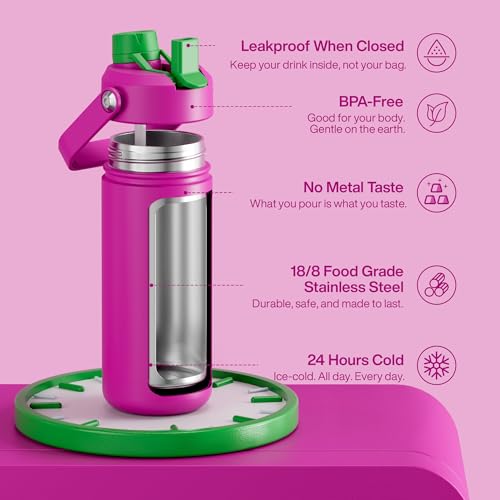 Insulated Water Bottle with Straw Stainless Steel Water Bottle