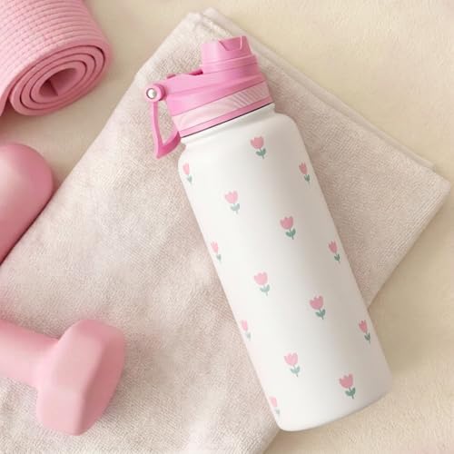 Tulip Stainless Steel Water Bottle with Strap 32oz