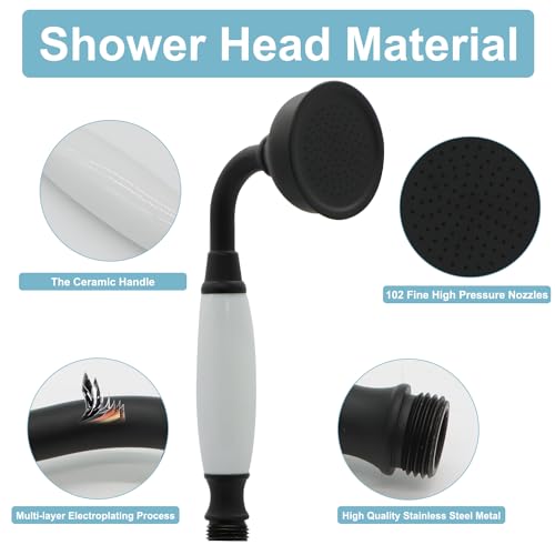 Vintage Handheld Shower Head with 59" Flexible Hose