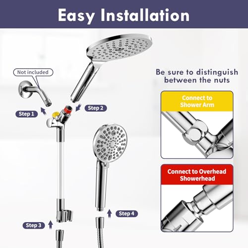 Chrome Filtered Dual Shower Head with Handheld Spray Combo