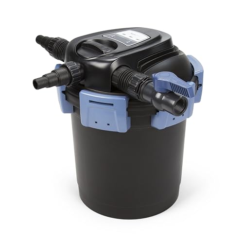 95053 UltraKlean 2000 Gallon Biological Pressure Filter with 14 Watt UV Clarifier Sterilizer for Pond Water Feature