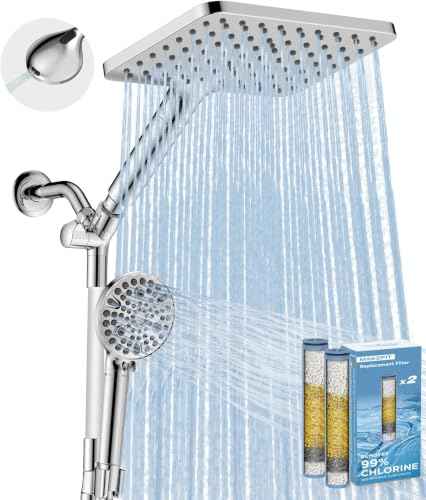 Dual Filtered Rain Shower Head Combo