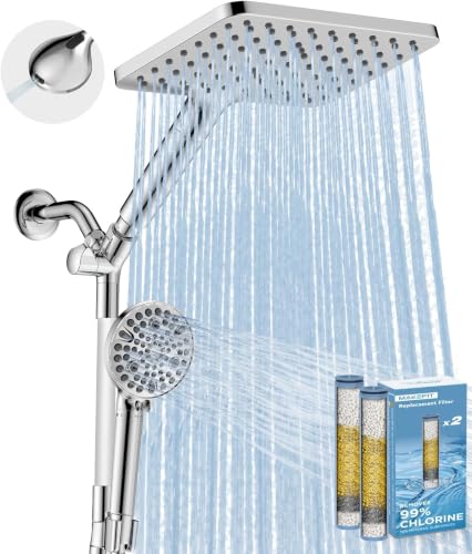 Dual Filtered Rain Shower Head Combo