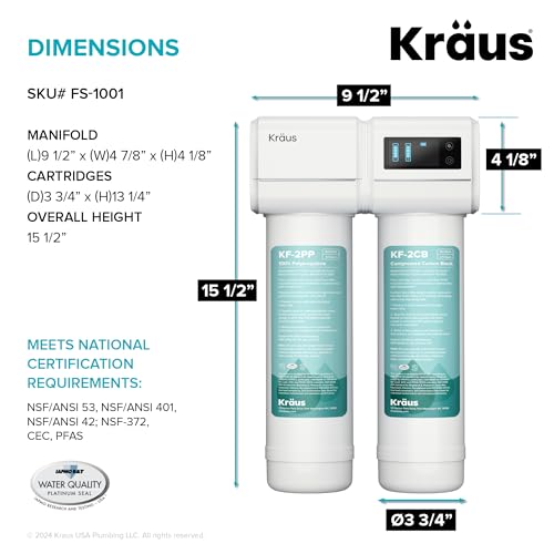 Purita 2 Stage Under Sink Water Filtration System with Digital Display Monitor