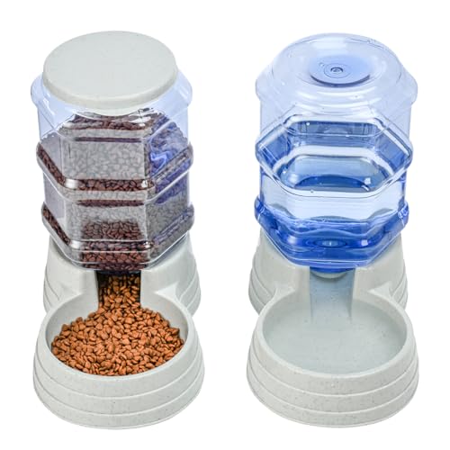 2 Pack 3.5L Automatic Gravity Pet Feeder and Water Dispenser Set (2 Count)