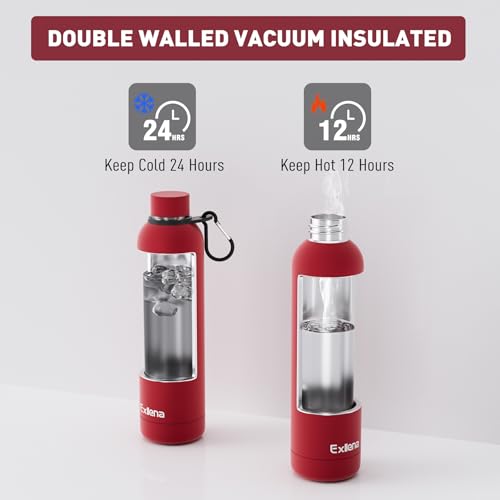 Slim Insulated Water Bottles for Travel 32oz with Clip