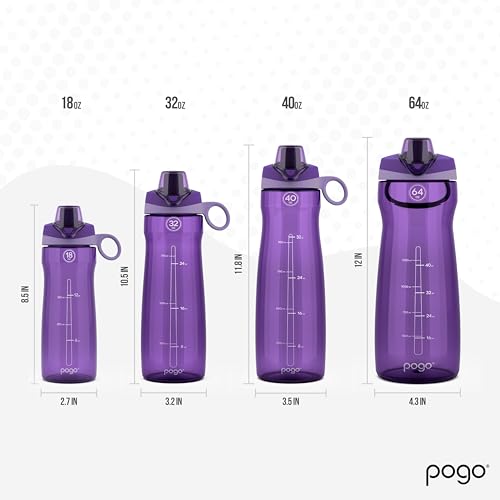 64oz Plastic Water Bottle with Chug Lid and Carry Loop