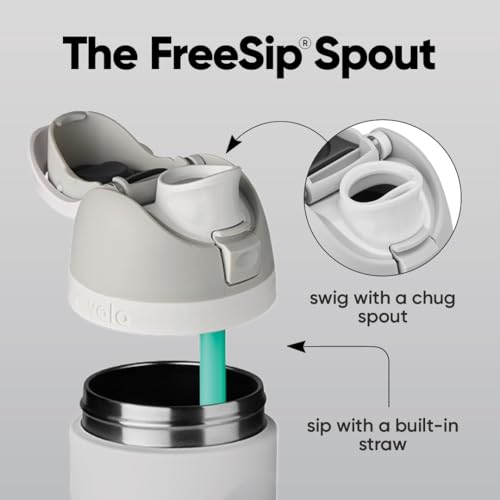 FreeSip Kids Stainless Steel Water Bottle 16 oz Shy Marshmallow