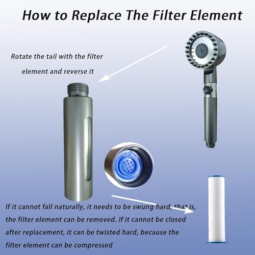 12Pcs 3.34×0.94 Inch Ion Shower Dropse Head Filter PP Cotton Replacement Cartridge (12 Count)