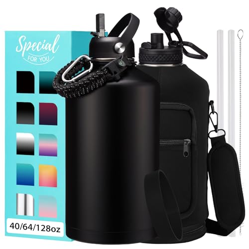 1 Gallon Insulated Water Bottle with Straw (128 Count)
