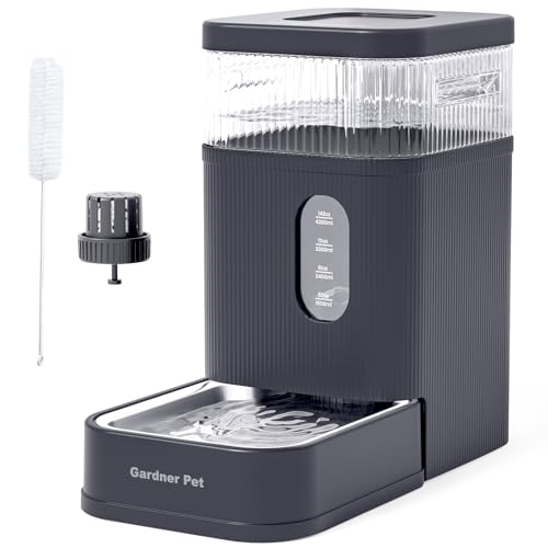 2.2 Gallon Automatic Dog Water Bowl Dispenser 8.5L Gravity Water Feeder with Stainless Steel Bowl & Maifan Stone Filter