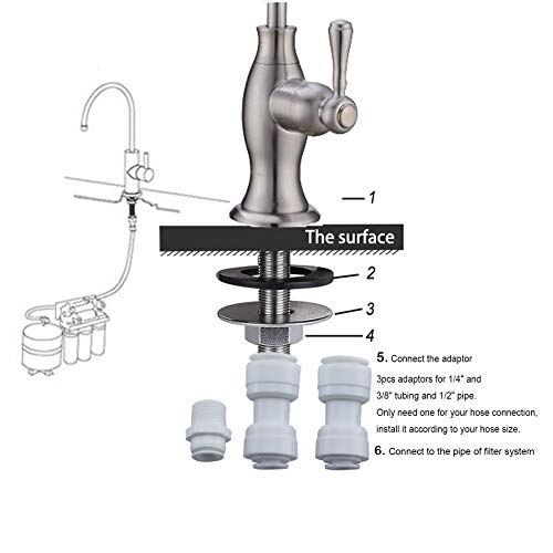 Stainless Steel Water Filter Faucet Delle Rosa Commercial Water Filtration Faucet for Under Sink Water Filter System Modern Brushed Nickel Kitchen Bar Sink Drinking Water Faucet