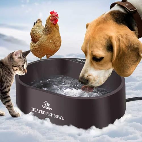 Heated Water Bowl for Dogs Cats Outdoor (125 Fl Oz)