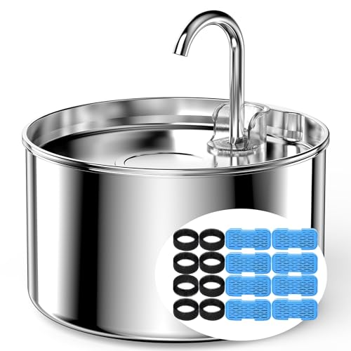 Cat Water Fountain Stainless Steel + 8 filters + 8 Sponges