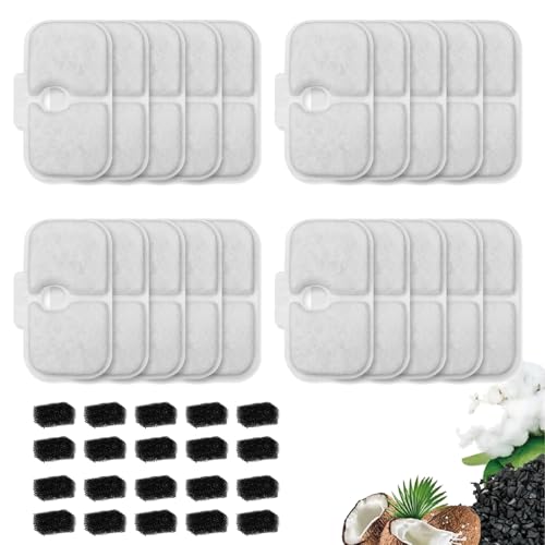 20 Packs Cat Water Fountain Filter Replacement Compatible with Petlibro (20 Count)