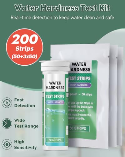 200 Strips Hard Water Test Kit for Calcium & Magnesium