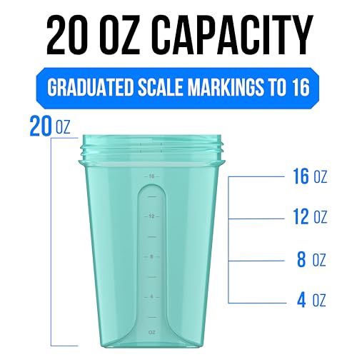 2 Pack 20oz Protein Shaker Bottle for Protein Mixes (2 Count)