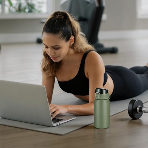 Insulated Water Bottle 12 oz with Dustproof Lid