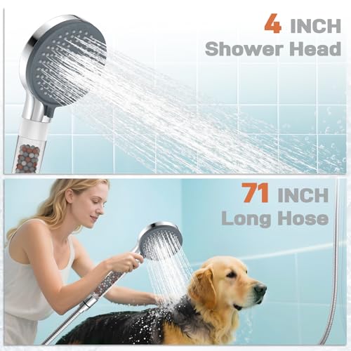 Filtered Shower Head with 71 Inch Hose (6 Count)