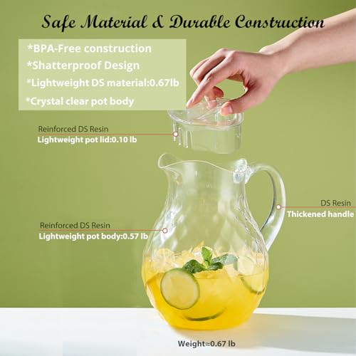 2 Quart Plastic Pitcher with Lid