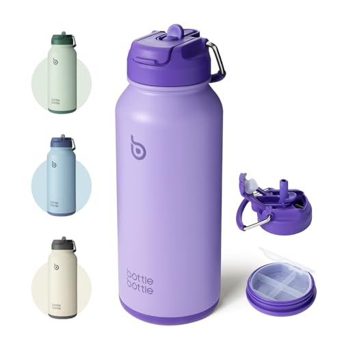32oz Insulated Water Bottle with Pill Box