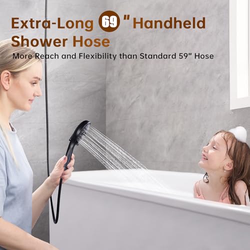 Rain Shower Head with Handheld Spray Built