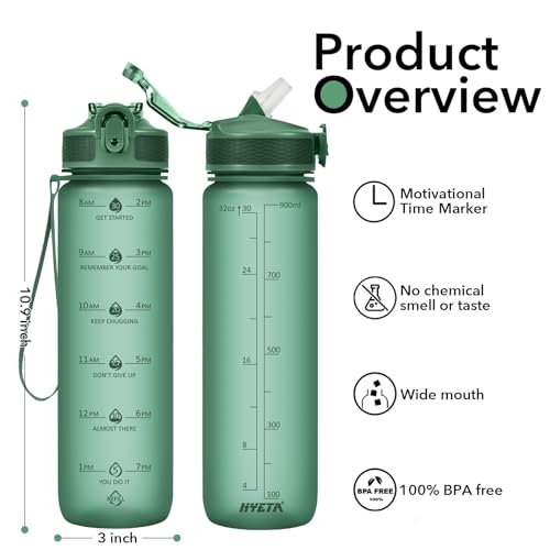 Plastic Water Bottle With Straw & Time Marker